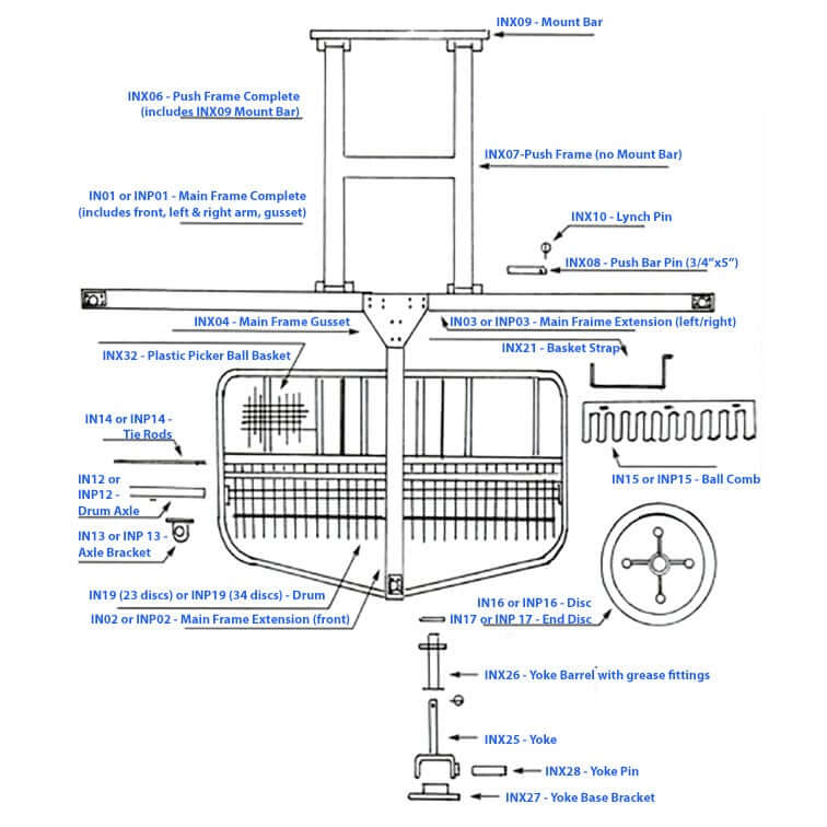 Innovator Golf Ball Picker schematic - Thrasher Golf